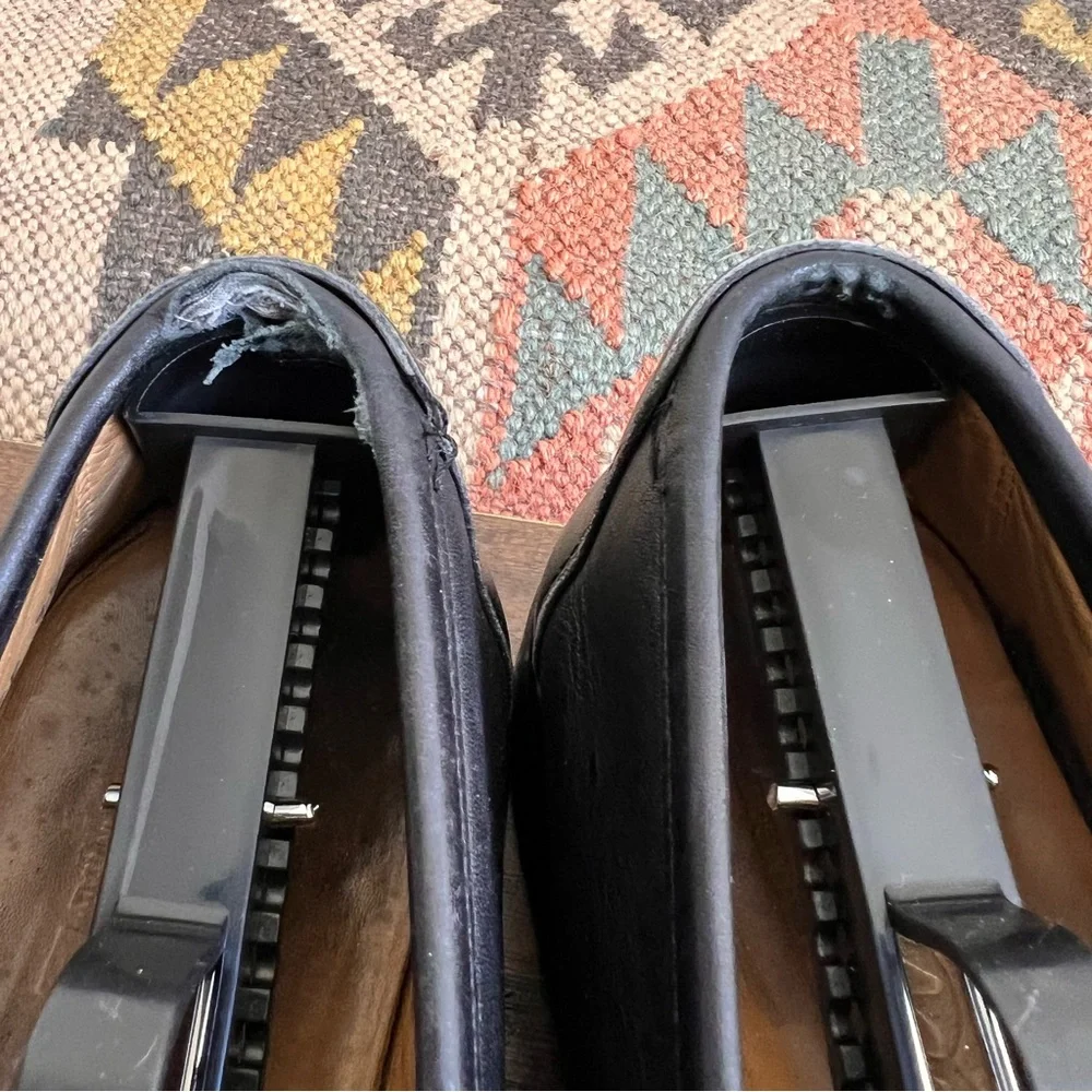 Salvatore Ferragamo DAVID Black Claf Leather Loafers 7.5 EEE US8.5 Wide